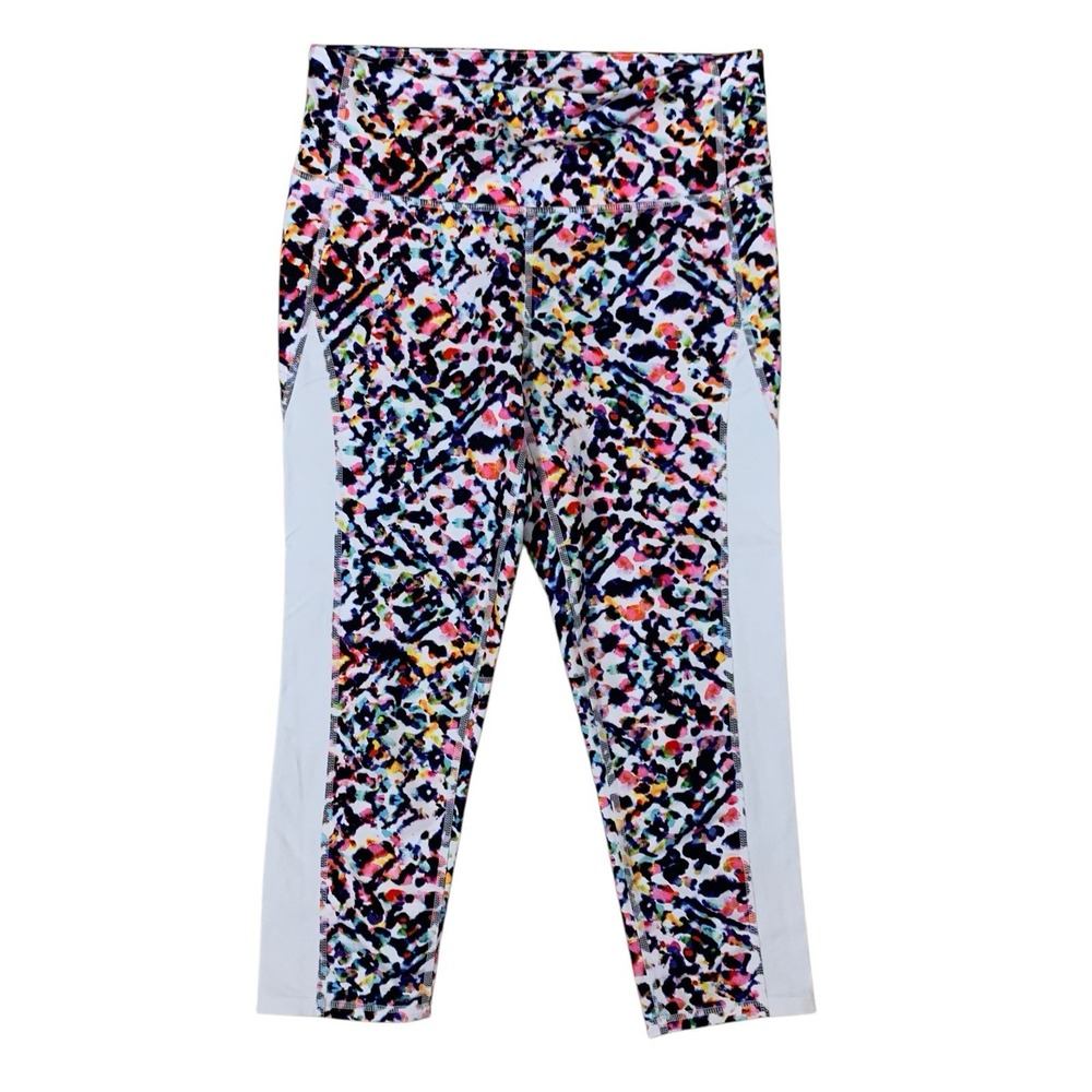 Athleta Ultimate Printed Cropped Leggings Multicolor High Rise Stretch M